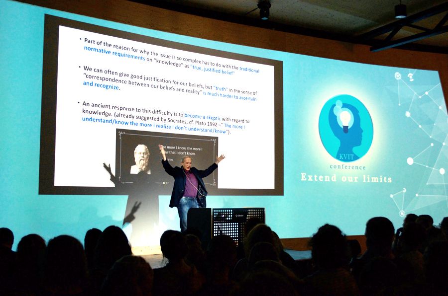 Conference attendees networking